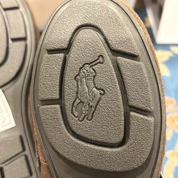 New in the box Polo Ralph Lauren chocolate suede toddler size 10 loafers - Picture 3 of 5